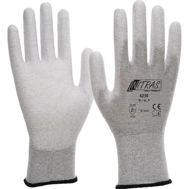 Handschuhe 6230 Gr.8 grau/weiß EN 388,EN 16350 PSA II 12 NITRAS 6230-8