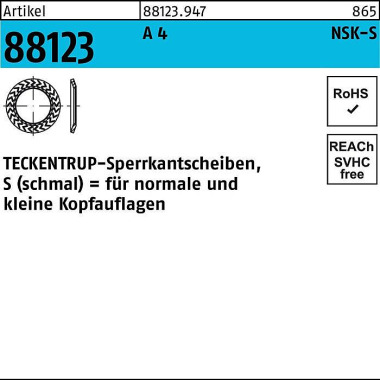 Sperrkantscheibe R 88123 NSK-S 12 A 4 1000 Stück T ECKENTRUP 881239470120000