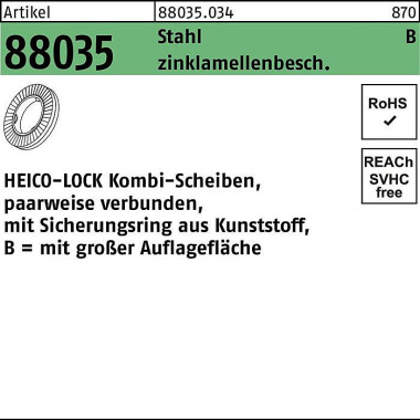 Kombischeibe R 88035 HKB- 16 Stahl flZnnc 100 Stück HEICO 880350340160000