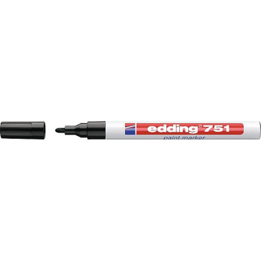 Lackmarker 751 schwarz Strich-B.1-2mm Rundspitze EDDING 4-751001