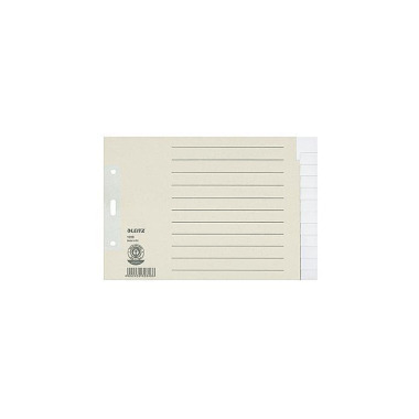 Leitz Register 12260085 D IN A5 quer blanko volle H öhe 100g Papier grau 121018680