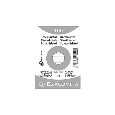 Exacompta Karteikarte 102 00SE DIN A7 kariert weiß 100 St./Pack. 144074601