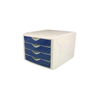 Helit Schubladenbox Chame leon H6129534 4Schübe A4/ C4 blue knight 127213350