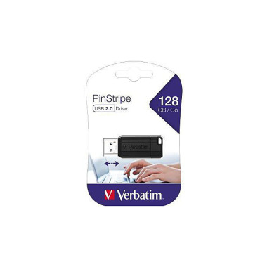 Verbatim USB Stick Pin St ripe 49071 128GB schwarz 183235000