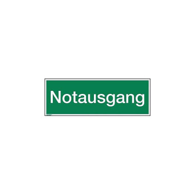 Hinweisschild Notausgang 297x105mm PVC 195049300