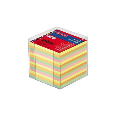 Herlitz Zettelbox 1600253 9x9x9cm transparent +650 Bl. farbig 170005900