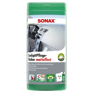 Sonax CockpitPflegeTücher matteffect Box Innenraum Pflegetuch mit 25 Stück 04158410