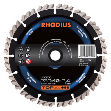 Rhodius Diamanttrennscheibe LD300 TOPline, 115 x 12,0 x 2,4 x 22,23mm 304461