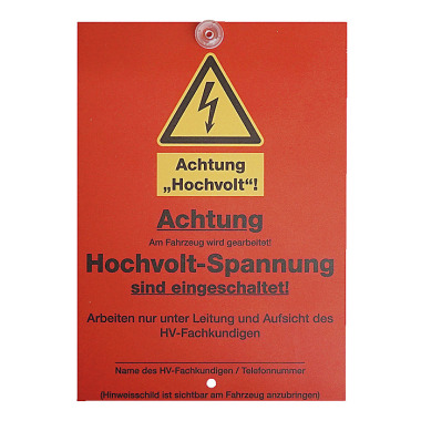 Gedore KLANN Sinal de aviso de alta tensão impresso em ambos os lados DE KL-4600-1006