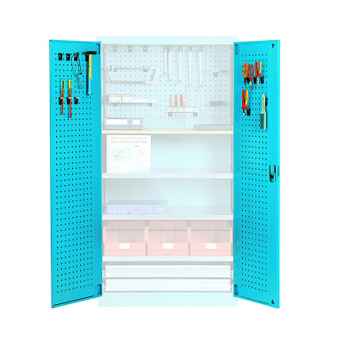 LOKOMA HINGED DOORS FOR MWS 1000 H1950 W. PERFORATED PANELS + ROTARY HANDLE LOCK 00.04.2271