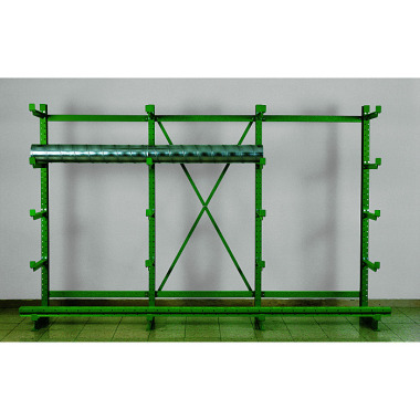 LOKOMA LONG GOODS RACK EINS. 2000 HOC 4 UPRIGHTS, 16 CANTILEVER ARMS 400 00.10.6087