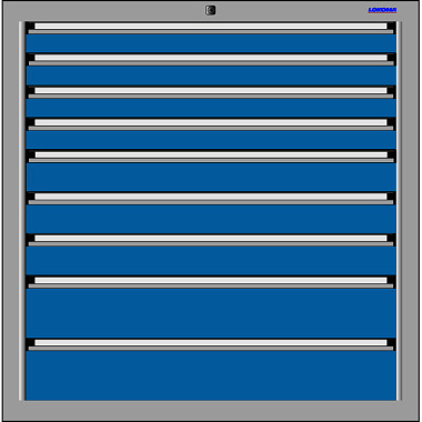 LOKOMA Armário de gaveta RS1000,1000h 4x75 e 3x100 TA / 2x150 BH-VA 00.02.7918