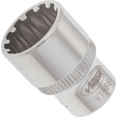 Vigor Inserto de chave de caixa multiperfil - quadrado oco 6,3 mm (1/4 pol.) - multiperfil - 13 V1986