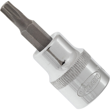 Vigor Ponta de chave de fenda TORX® - quadrada oca 10 mm (3/8 pol.) - dentro do perfil TORX® - T27 V2300N