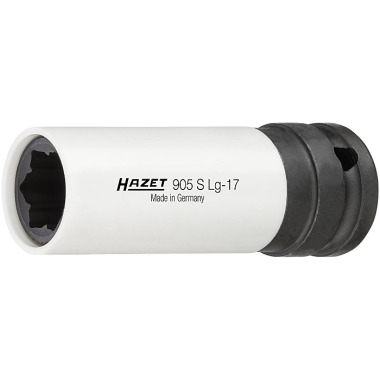 HAZET Chave de fenda de impacto, inserto de chave de caixa (perfil especial) - quadrado oco 12,5 mm (1/2 polegada) - 17 mm 905SLG-17