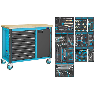 HAZET Bancada de trabalho com sortimento - número de ferramentas: 244 179NW-8/244
