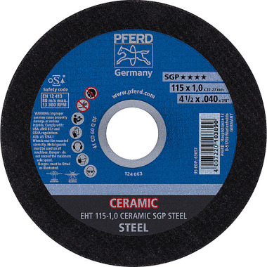 PFERD Disco de corte EHT 115-1.0 CERAMIC SGP STEEL 61301510