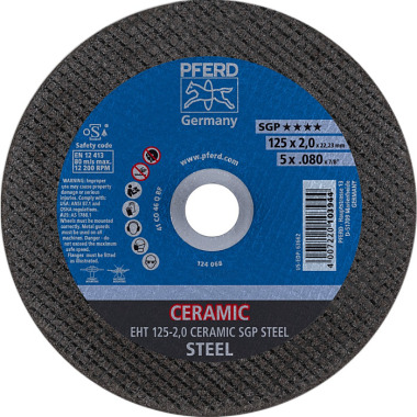 PFERD Disco de corte EHT 125-2.0 CERAMIC SGP STEEL 61312520