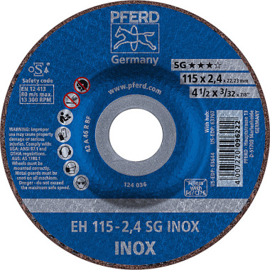 PFERD Disco de corte EH 115-2.4 SG INOX 61340124