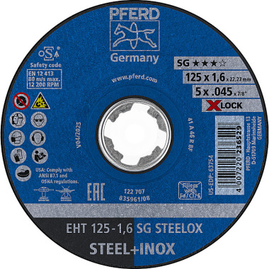 PFERD Disco de corte EHT 125-1.6 SG STEELOX/X-LOCK 61341123