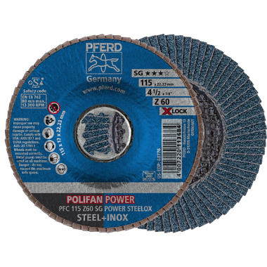 PFERD POLIFAN flap disc PFC 115 Z 60 SG POWER STEELOX/X-LOCK 67786116