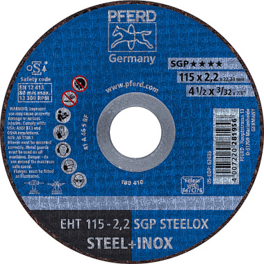 PFERD Disco de corte EHT 115-2.2 SGP STEELOX 61330422