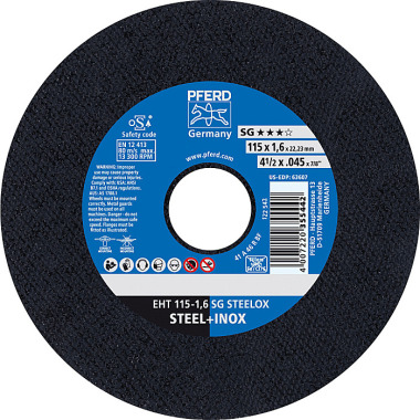 PFERD Disco de corte EHT 115-1.6 SG STEELOX 61340422