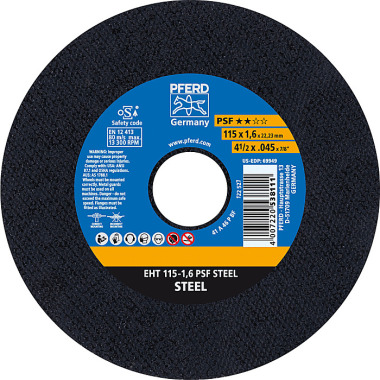 PFERD Disco de corte EHT 115-1.6 PSF STEEL 61730021