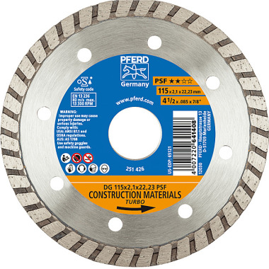 PFERD Disco de corte diamantado DG 115 x 2,1 x 22,23 PSF 68011222