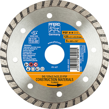 PFERD Disco de corte diamantado DG 125 x 2,1 x 22,23 PSF 68012222