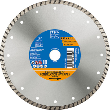 PFERD Disco de corte diamantado DG 230 x 2,6 x 22,23 PSF 68023222