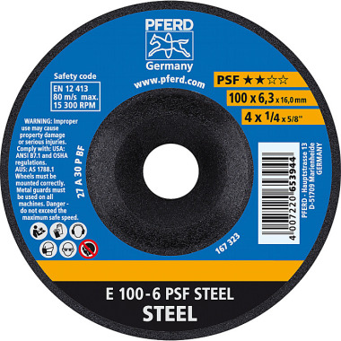 PFERD Disco de desbaste E 100-6 PSF STEEL/16.0 62010634