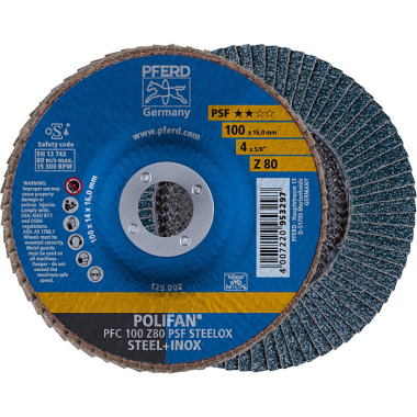 PFERD Disco flap POLIFAN PFC 100 Z 80 PSF STEELOX/16.0 67768100