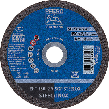 PFERD Disco de corte EHT 150-2.5 SGP STEELOX 61342225