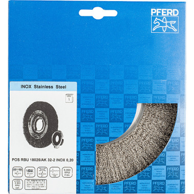 PFERD Escova redonda, desembaraçada POS RBU 18025/AK32-2 INOX 0,20 43701236