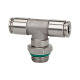 Riegler Conector em T, giratório, G 1/8 macho, trava ø 4, 15bar, ES 1.4404 110405