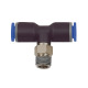 Riegler Conector em T »Série Azul«, giratório, R 1/8 externo Ø 4 mm 109491