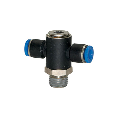 Riegler Conector em T »Série Azul«, giratório, R 1/8 externo, Ø 4 mm 109573