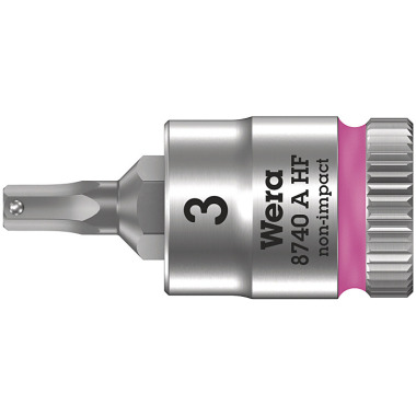 Wera 8740 A HF Hex-Plus 3,0 x 28 mm Zyklop Bit-Nuss mit 1/4"-Antrieb, Haltefunktion 05003332001