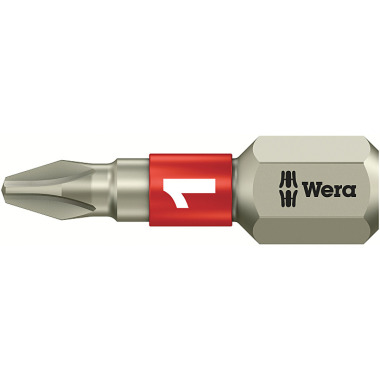 Wera 3851/1 TS PH 1 x 25 mm Phillips-Recess-Bit, Torsionsform, Edelstahl 05071010001