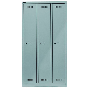 BISLEY MonoBloc™ Garderobenschrank, 3 Abteile, je 1 Fach, Farbe lichtgrau ML09T1645