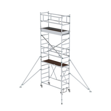 MUNK Folding scaffolding 0.75 x 1.80 m with outrigger Platform height 3.80 m 115139