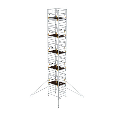 MUNK Folding scaffolding SG 1.35 x 1.80 m with outrigger Platform height 9.89 m 115294