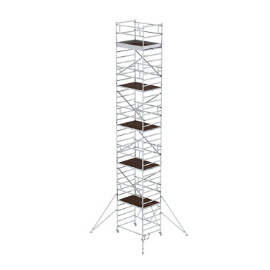 MUNK Folding scaffolding 1.35 x 1.80 m with outrigger Platform height 9.80 m 115299