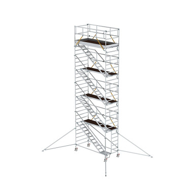 MUNK Mobile scaffolding SG 1.35 נ3 m with inclined ascents & outrigger platform height 8.39 m 167421