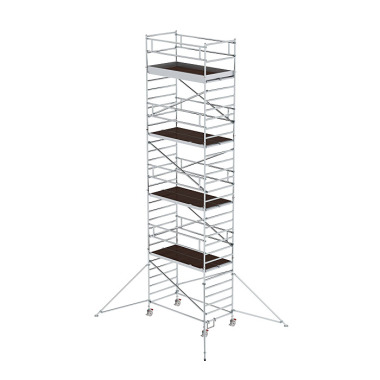 MUNK Mobile scaffolding, 1.35 נ2.45 m, with outrigger &amp double platform. Platform height 8.35 m 168836