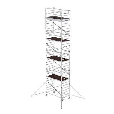 MUNK Mobile scaffolding, 1.35 נ2.45 m, with outrigger &amp double platform. Platform height 9.35 m 168936