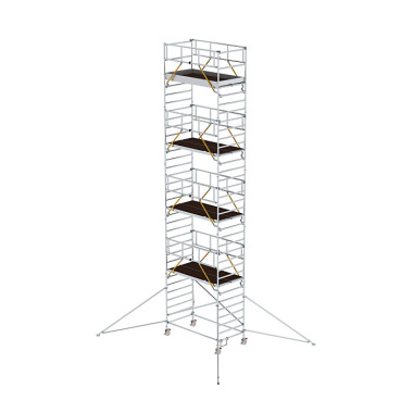 MUNK Mobile scaffolding SG 1.35 נ2.45 m with outrigger & double platform platform height 9.51 m 168939