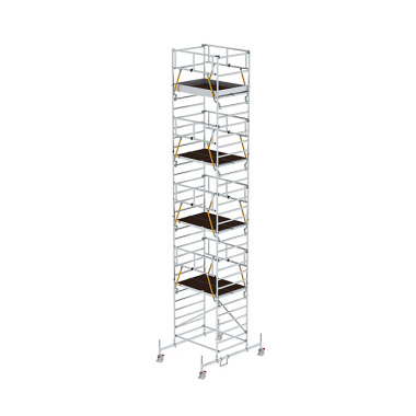 MUNK Mobile scaffolding SG 1.35 × 1.8 m with chassis bar & double platform platform height 8.58 m 173837