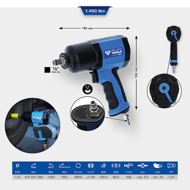 Brilliant  1/2" Druckluft-Schlagschrauber, 1450NM BT160100